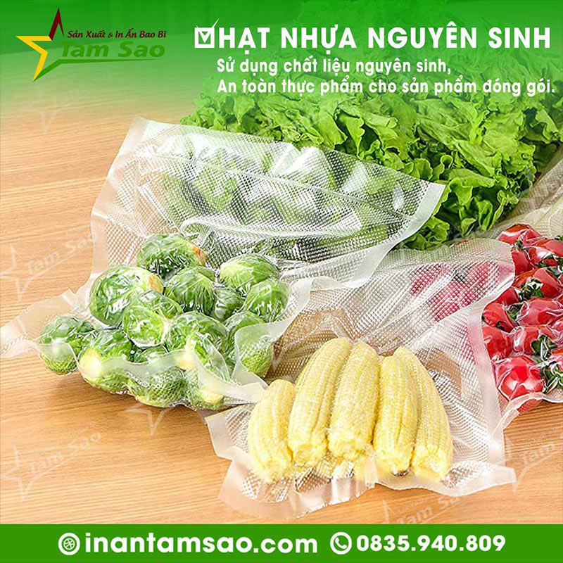 túi hút chân không 2 mặt trơn, túi hút chân không 1 mặt nhám, túi hút chân không nguyên sinh