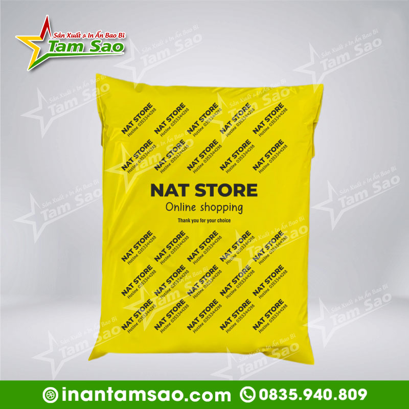 in túi niêm phong, in túi niêm phong NAT STORE, túi niêm phong vàng