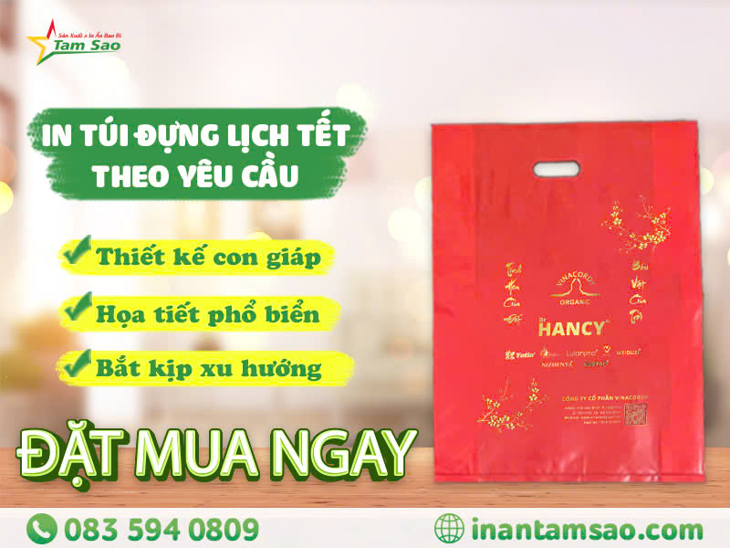 bao bì tam sao nhận in túi nilon đựng lịch tết giá tốt