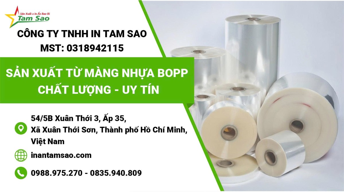 túi opp sản xuất từ màng Bopp chất lượng cao