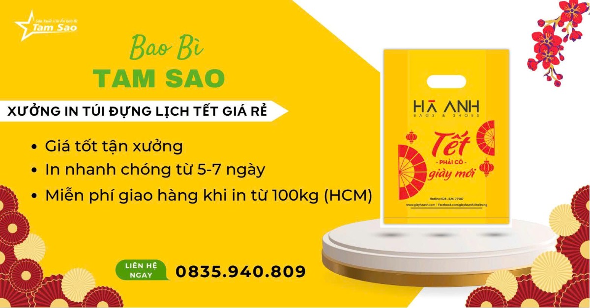 địa chỉ bán, in túi đựng lịch tết giá tốt